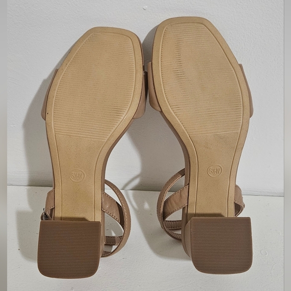 A.New Day Shannon heels for women with memory foam insole open toe and square - Picture 8 of 11